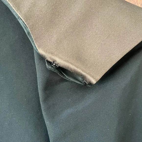 Alberta Ferretti | Silk Taffeta Cocktail Dress - Black & Red & Tan / Sz 6 - Picture 8 of 15